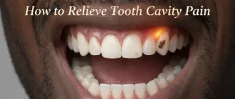 Close-up of a molar with mild decay and subtle gum glow, illustrating ways to ease tooth decay discomfort and dental pain.