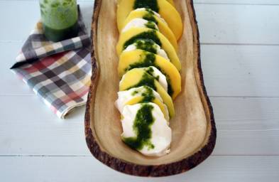 Mango Caprese with Basil Vinaigrette