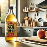 apple cider vinegar on a kitchen counter